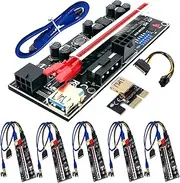 [BTBcoin] 6 Pack PCI-E Riser 010S GPU Riser Adapter Card PCI-Express 1X to 16X Riser Card with 8 Solid Capacitors for Bitcoin Ethereum Mining