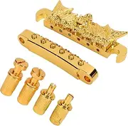 Guitar Bridge Tailpiece Roller Saddle Height Adjustable Beautiful Gold Roller Saddle Bridge Tailpiece Guitar Accessory Zinc Alloy Brass Material