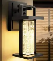 Modern Outdoor Wall Light Fixture,Dusk to Dawn Wall Mount for House with Bubb...