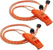 Hurricane Disaster Preparedness Emergency Survival Whistles with Lanyard 2 Pack