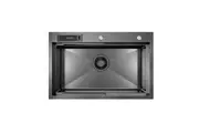 HIGOLD Belle Luxe 1.0 Single Bowl Workstation Kitchen Sink - Slide Lip - Nano Coated 3mm Thick Stainless Steel Panel - Anti-Scratch - 750mm - PVD Gunmetal
