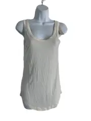 Ann Taylor Womens Tank Top Size XS Ivory Solid Sleeveless Rayon Shirt MSRP $30
