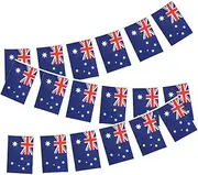 Australia String Flag Pennant Banner,Kiwinvou 38pcs Australia Flags,10 meter Mini Australian Flags Bunting Banner for School, Party, Sports Events, Patriotic Festival