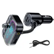 LCD Bluetooth 5.0 Car Wireless FM Transmitter Adapter USB PD Charger Hands-Free