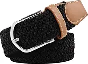 [IOIUSKKU] Elasticated For Adjustable Canvas For Any For Uk For Men Stretch Size Adjustment Belt Men Elasticated Comfort And, Black