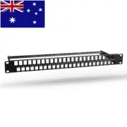 48 port 1U patch Panel black compatible with keystone shielded or unshielded