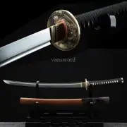20'' Folded Steel Japanese Wakizashi Brass Tsuba Rosewood Saya Sword Full Tang.