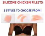 Silicone Bra Inserts Bikini Cleavage Chicken Fillets Womens Push Up - Nude