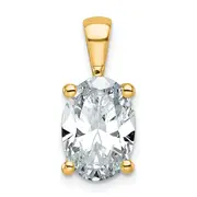 14k Yellow Gold 3 Ct. Lab Grown Diamond VS/SI+ G+ Oval Four Prong Pendant
