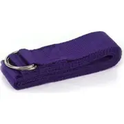 Vivva Yoga Exercise Cotton Stretch Strap D-Ring Belt Purple