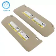 Sun Visor Shade Set W/Mirror+Light For 17-21 Honda Pilot 18-20 Ridgeline - Beige