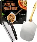 Premium Pizza Peel – Aluminum Pizza Paddle (12" X 14") with Rocker Cutter |Pizza