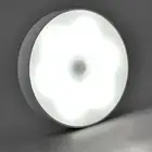 HG Round LED Night Light Lamp White Warm USB Rechargeable Wall Mount For Bedroom