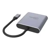 Cruxtec USB-C to Dual HDMI 4K Output Portable Compact Hub Adapter Grey
