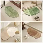 Leaf Shaped Diatom Mud Mat Creative Absorbent Bath Mat Home Decoration