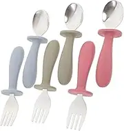 NAMOARLY Baby Tableware Toddler Fork Spoon Set 6pcs Boys and Girls Silverware Baby Feeding Utensils Lightweight Compact Easy to Store