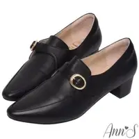 在飛比找森森購物網優惠-Ann’S手工製作頂級綿羊皮氣質金扣低跟踝靴-黑