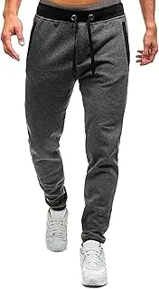 [JEShifangjiusu] Mens Modern City Style Daily Lounge Pants Open Bottom Sweatpant Stretch Quick Dry Athletic Workout Trouser (Dark Grey,Large)