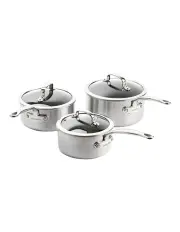 [GreenPan] 3 Piece Saucepan Set 16cm/18cm/20cm in Silver