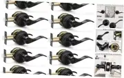 Matte Black Door Handles Privacy Door Levers, Heavy 10 Pack Matte Black Finish