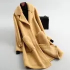 New Womens Wool Fur Lamb Wool Jacket Mid-long Granular Fur Integrated Coat Parka