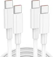 [2-Pack] USB C to C Cable, 100W PD Fast Charging Type C Cable, USB C Charger Cables for iPhone 16 15 Pro Max Google Pixel iPad Pro MacBook Pro Switch (White)