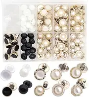 Youmeizer 100 PCS Resin Sewing Decorative Buttons for Clothing, Buttons Set in Storage Box, Faux Pearl Buttons for Crafting, Sewing, Replacement, Knitting Sweaters, Handmade Crafts （10 styles）