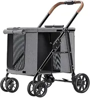 Dog Stroller Pet Stroller Cat Stroller Folding Travel Cat Stroller Dog Stroller with Wheels Pet Stroller Wagon for Small Medium Dogs Cats Dog Strollers (Size : Gray)