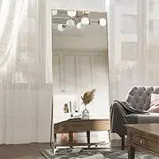 Elemango Full Length Mirror 165x60cm, Gold Floor Mirror Full Body Mirrors, Rectangle Standing Hanging Mirrors with Aluminum Frame, Dressing Mirror, Large Wall Mirror for Living Room Bedroom Cloakroom