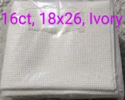 Cross Stitch Aida Fabric Unbranded, 16 count, 18 x 26 Ivory