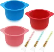 3Pcs Silicone Wax Warmer Liner Reusable Wax Pot Silicone Bowl Replacement with 3