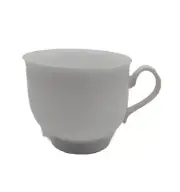 6 White Bone China Tea Cups Footed Unbranded Plain 200 ml 85g Each Lightweight