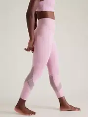 ATHLETA Salutation Stash High Rise Mesh 7/8 Tight L Large | Begonia #827882 NEW