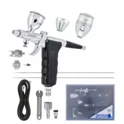 Master G77 Pistol Trigger Gravity Feed Airbrush, 2 Tips, Spray Gun Fan, 3 Cups