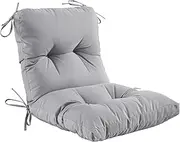 YOOZEKU Outdoor Indoor Seat/Back Chair Tufted Cushion,All-Weather Patio Chair Cushion with Ties,for Patio Furniture,Grey