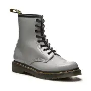 Doc Dr. Martens 1460 Patent Leather Lamper Lace Up Boots in Zinc Grey Eu 38 US 7