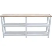 Lodge Fir Pine MDF 160x80cm Console Table Display Rack Stand Home Furniture WHT