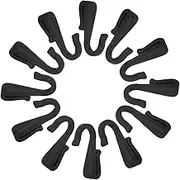AKOOSY 12pcs J Shaped Hanger Hooks: Clip On Utility Hooks for Kitchen - Bedroom Office Wire Shelf Grid Rack Railing Baskets Plates Hanging
