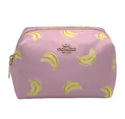 COACH SMALL BOXY COSMETIC CASE WITH BANANA PRINT COLOR PINK STYLE 2020