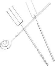 Homoyoyo Stainless Steel Chocolate Forks Set 3pc Hot Pot Fondue Forks for Cheese Fruit Dipping Tools