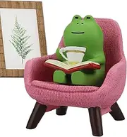Frog Figurines - Small Garden Ornaments, Animal Figurine | Funny Animals Drinking Coffee Figure, Fog Reading, Desk Decor, Casual Frog Ornaments