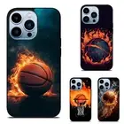 fire basketball ball Anti scratch Cover For Samsung A15 A16 S23 S24 S25 Ultra FE
