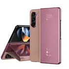 Plating Mirror Surface Flip Case For Samsung Galaxy Z Fold 6 5 4 3 Stand Cover