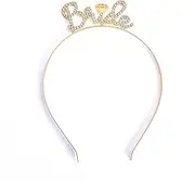 Gold Bachelorette Party Headband Decorations Accessories for Bride Shower Gifts for Bride to Be Headbands Bachelorette Party Tiaras Crowns for Bride Wedding Day Gift Headpiece