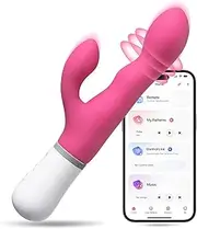 LOVENSE Nora Rabbit Vibrator with APP Control, Pink G Spot Thrusting Vibrator Rabbit with Dual Motor, Clitoral Stimulator Dildo Massager, Sex Toys for Women with Smartphone Wireless Bluetooth