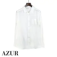在飛比找momo購物網優惠-【AZUR】OL必備簡約透膚襯衫-白
