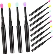 MUSISALY 12Pcs Silicone Lip Brush with Covers Reusable Lip Applicators for Women Multi Use Makeup Tools for Lip Gloss Lipstick and Eyeshadow Portable and Present for Makeup