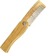Foldable Beard Comb - Natural Wooden Comb, Mens Grooming Comb | Beard Comb Portable Folding Moustache, Natural Wooden Beard Brush Antistatic, Pocket Comb Brushing Folding Beard Care Tool for Men