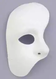 Phantom 1/2 Mask Opera White Fancy Dress Up Halloween Adult Costume Accessory