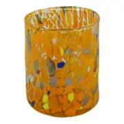 Murano Glass Shot Orange Multi Millefiori Venice Italy Handmade
